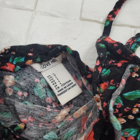 forever 21 black large junior sleeveless floral blouse ( 5 for $20 ) - Picture 5 of 7